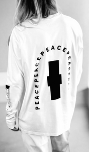 Peace ╳ Solar System | White Long Sleeve